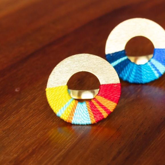 Handmade open ring adjustable gold plated red blue orange new - Picture 3 of 4